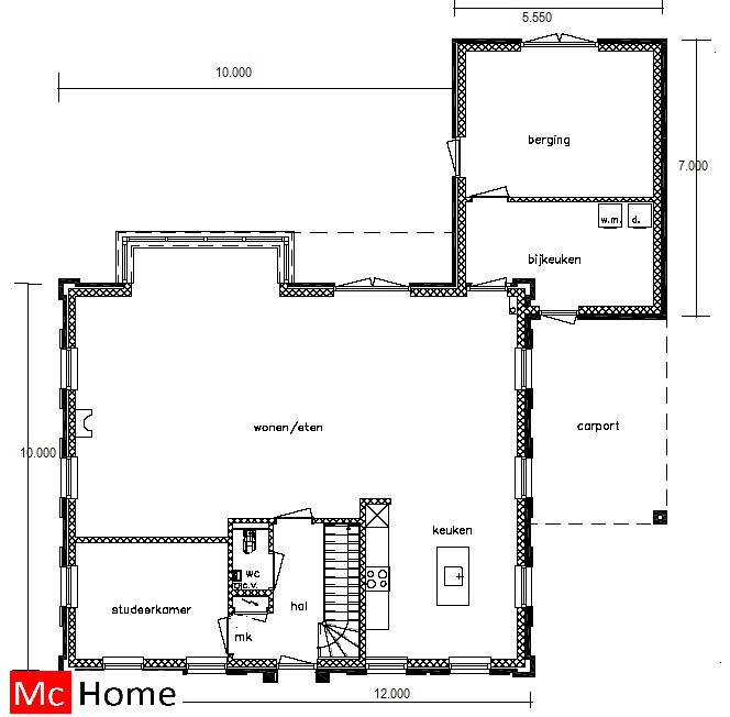 Mc-home.nl HN33 klassieke notariswoning ontwerpen en bouwen energieneutraal met modern bouwstysteem staalframebouw of houtskelet