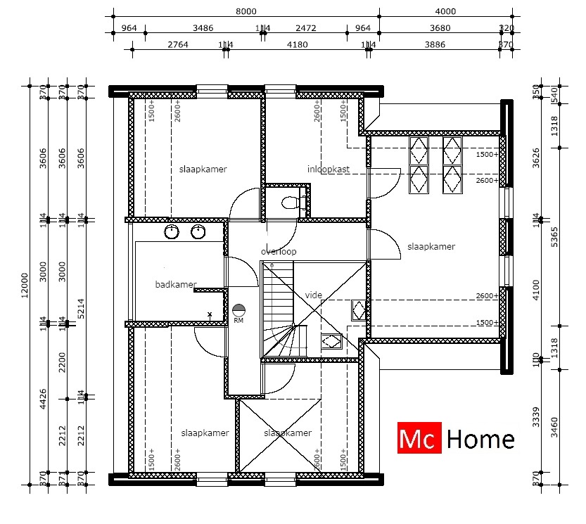 Mc-home.nl K30 woning met zadeldak en zijvleugel moderne duurzame energieneutrale bouwwijze
