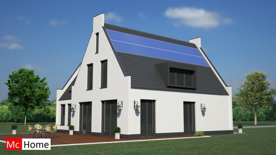 Mc-home.nl K30 woning met zadeldak en zijvleugel moderne duurzame energieneutrale bouwwijze