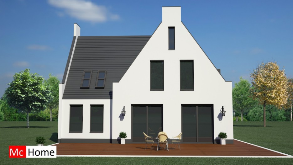 Mc-home.nl K30 woning met zadeldak en zijvleugel moderne duurzame energieneutrale bouwwijze