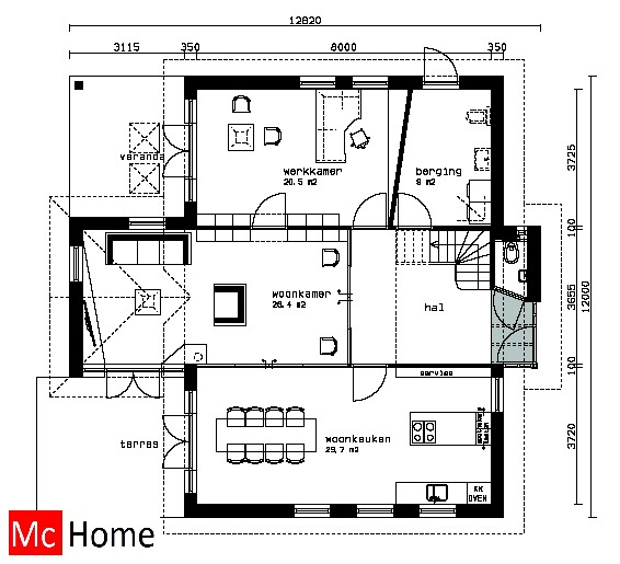 Mc-home.nl K31 duurzame energieneutrale woning met kap staalframebouw eigentijds ontwerp