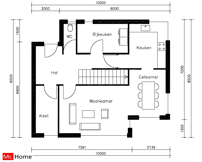 Mc-home.nl M16 kubistische moderne woning bouwen in staalframebouw houtskelet traditioneel passiefbouw