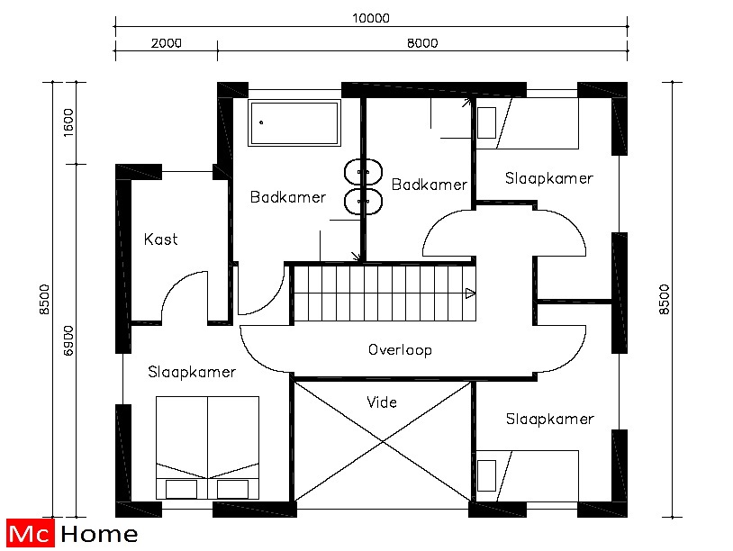 Mc-home.nl M16 kubistische moderne woning bouwen in staalframebouw houtskelet traditioneel passiefbouw