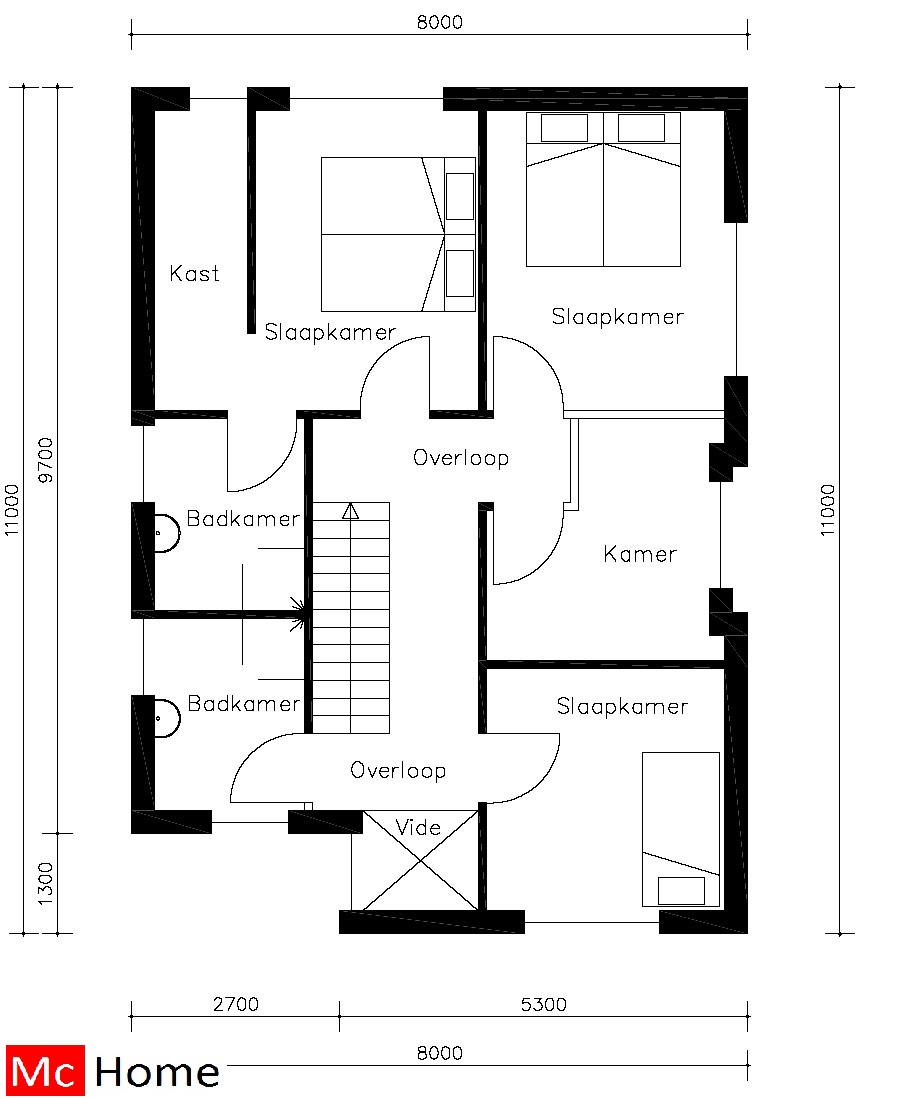 Mc-Home.nl M17 moderne kubistische woning staalframebouw passiefbouw