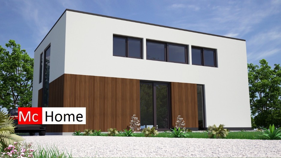 Mc-home.nl M2 moderne woning villa met gevelstuck en hout in staalframebouw