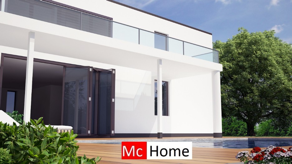 Mc-home.nl M2 moderne woning villa met gevelstuck en hout in staalframebouw