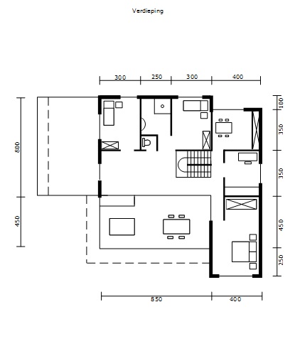 Mc-Home.nl M52 moderne kubistische villa met veel glas bouwen aanleunwoning voor gezin met inwonende ouders studerende kinderen