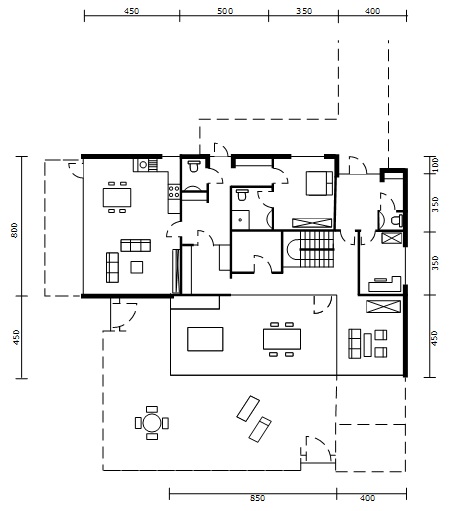 Mc-Home.nl M52 moderne kubistische villa met veel glas bouwen aanleunwoning voor gezin met inwonende ouders studerende kinderen