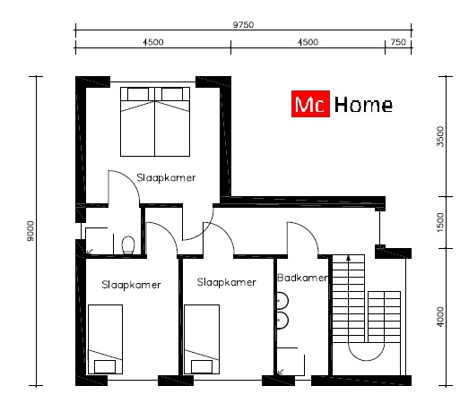 mc-home.nl M72 Eigentijdse villa gelijksvloers met groot overdekt terras en gastenverdieping aardbevingbestendig staalframebouw