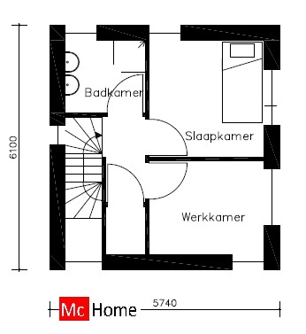 Mc-Home.nl M81 modern gelijkvloers huis met verdieping vlak dak overdekt terras passief gebouwd in staalframebouw