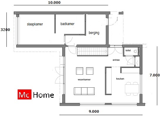 MC-HOME.NL M87 betaalbare moderne energiearme aardbevingbestendige woning met garage in staalframebouw 