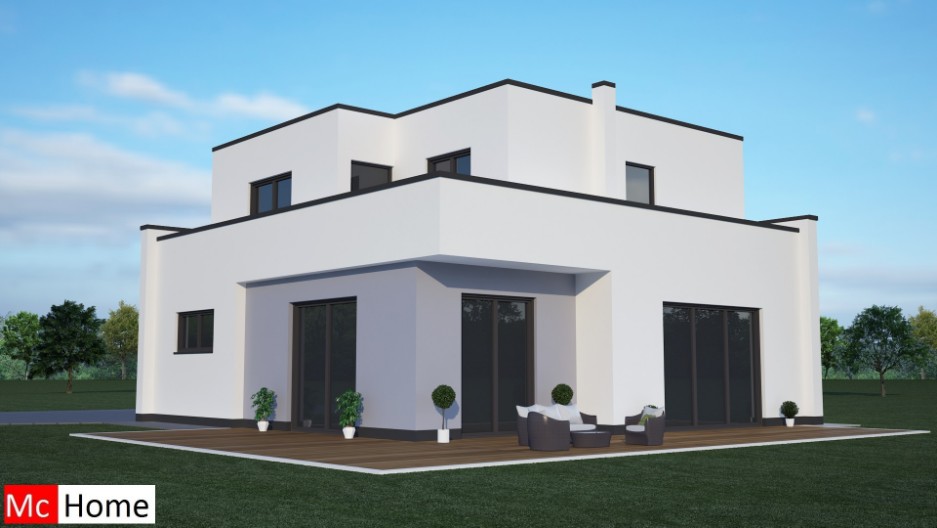 Mc-home.nl M9 moderne vrijstaande villa met terrassen op verdieping staalframebouw