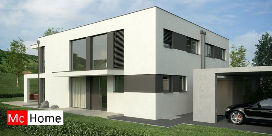 Mc-home.nl TK27  moderne kubistische geschakelde villa moderne bouwwijze moderne gevelbekelding
