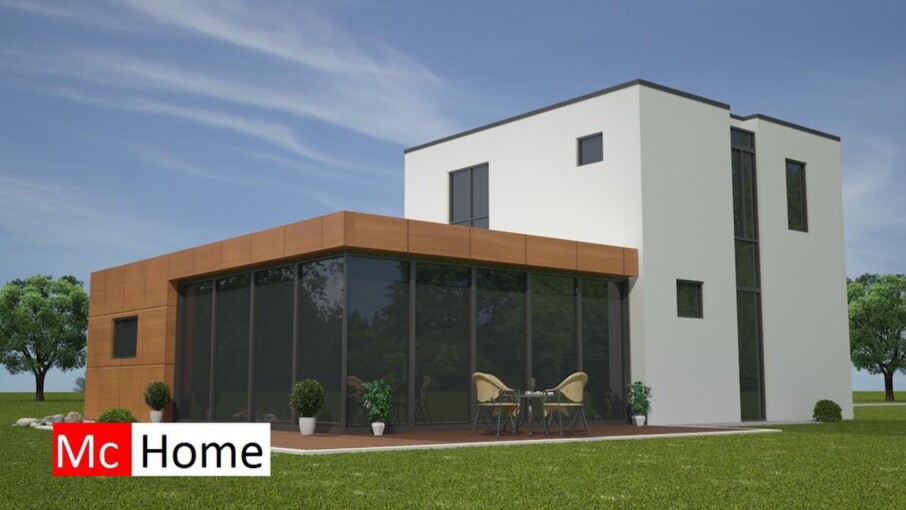Mc-home.nl B21 moderne levensloop en aardbevingbestendige  woning bungalow met gastenverdieping staalframebouw