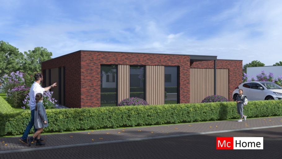 McHome B 196 bungalow met plat dak en terrasoverkapping  McHome B 196 bungalow met plat dak en terrasoverkapping