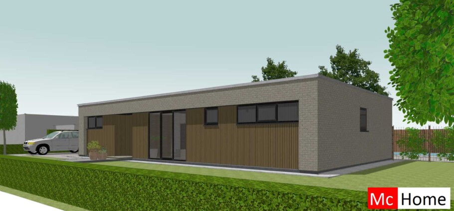 McHome B 198 bungalow plat dak type met 3 slaapkamers staalframebouw Nederland