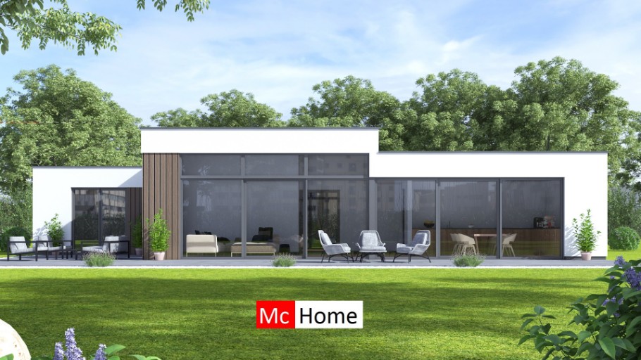 McHome B170 levensloop woning woonkamer verhoogd plafond Staalframebouw Nederland  McHome B170 levensloop woning woonkamer verhoogd plafond Staalframebouw Nederland