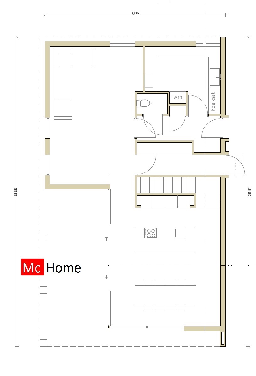 McHome K103 moderne schuurwoning energieneutraal staalframebouw