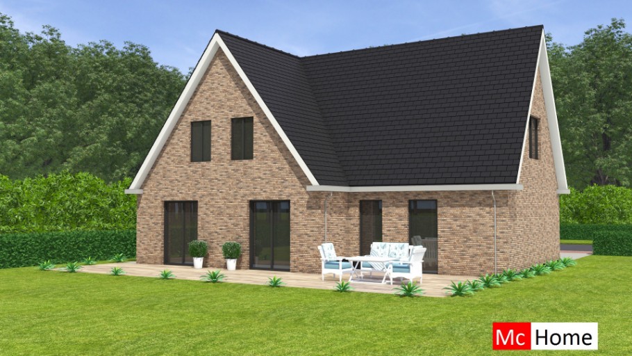 McHome K124 royale woning met zijbeuk prefab bouw van ATLANTA MBS staalframebouw