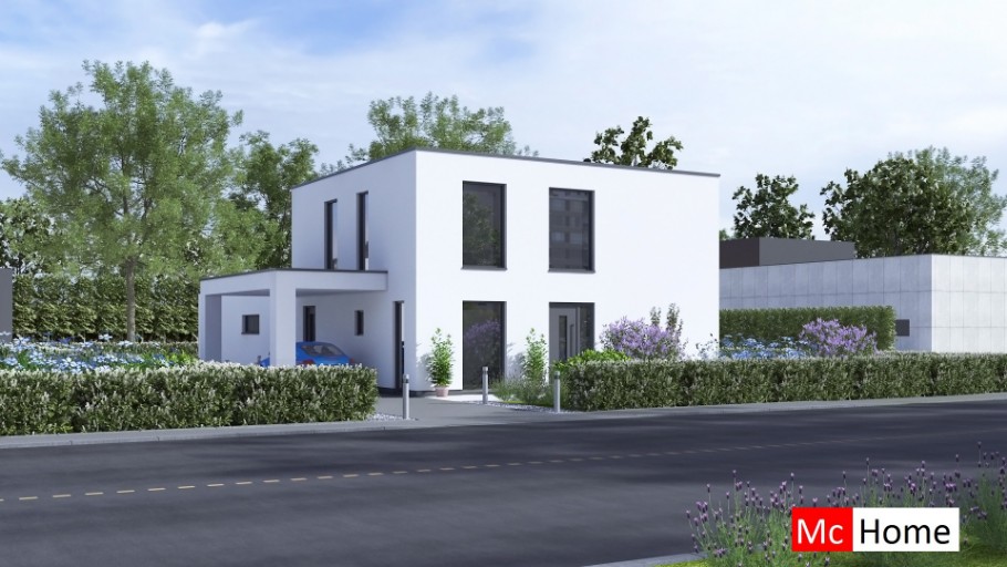 McHome M389 moderne levensloopbestendige woning met overdekt terras staalframebouw Nederland