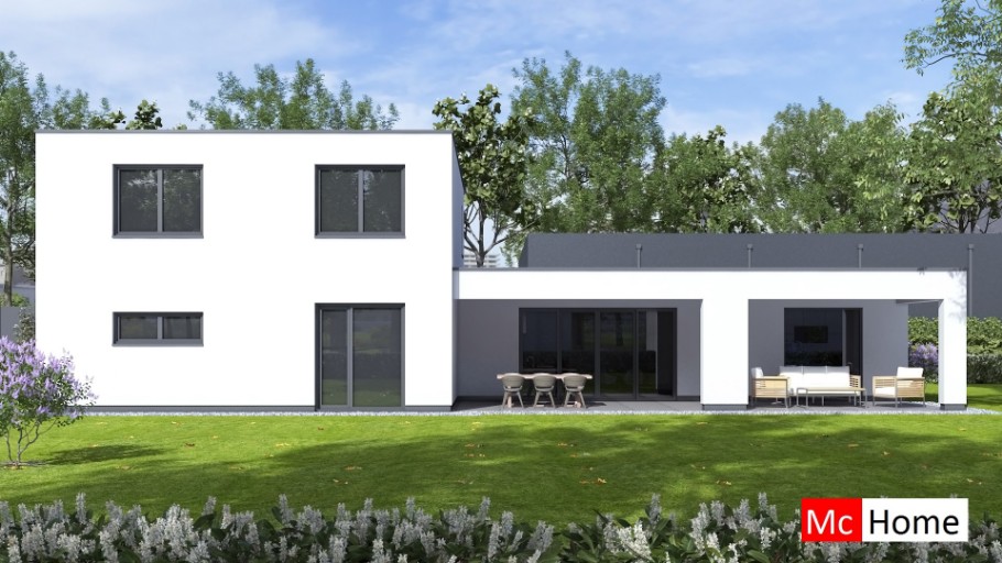 McHome M389 moderne levensloopbestendige woning met overdekt terras staalframebouw Nederland