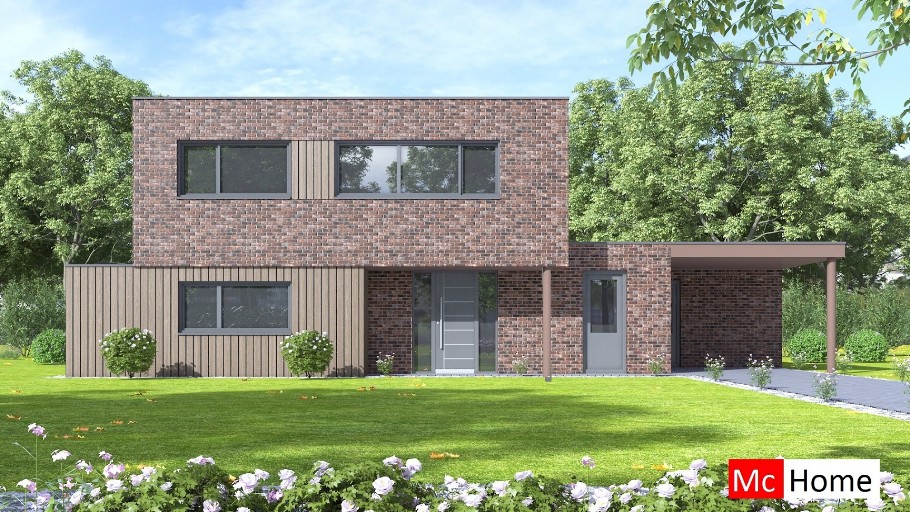 McHome M392 gelijkvloerse woning met kleinere verdieping  staalframebouw Nederland 