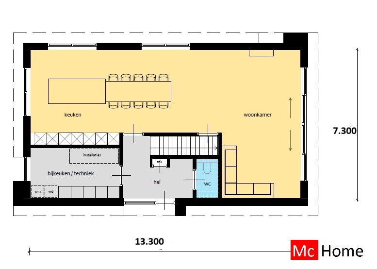 McHome.nl M406 moderne kubistische woning staalframe