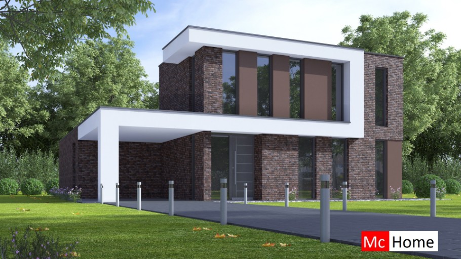 McHome design&build M387 Assen Moderne kubistische villa staalframebouw Nederland 