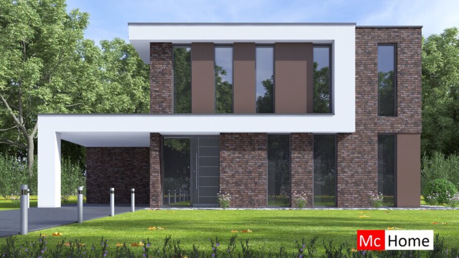 McHome design&build M387 Assen Moderne kubistische villa staalframebouw Nederland 