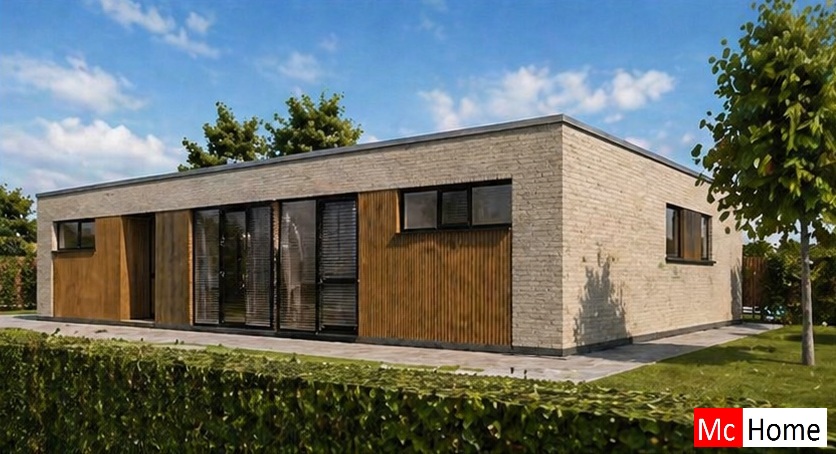McHome B 198 bungalow plat dak type met 3 slaapkamers staalframebouw Nederland