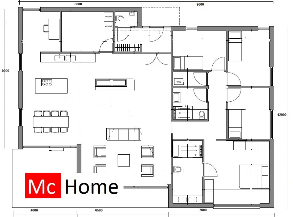 McHome.nl B100 v2 levensloopbestendige woning energieneutraal ATLANTA taalframebouw