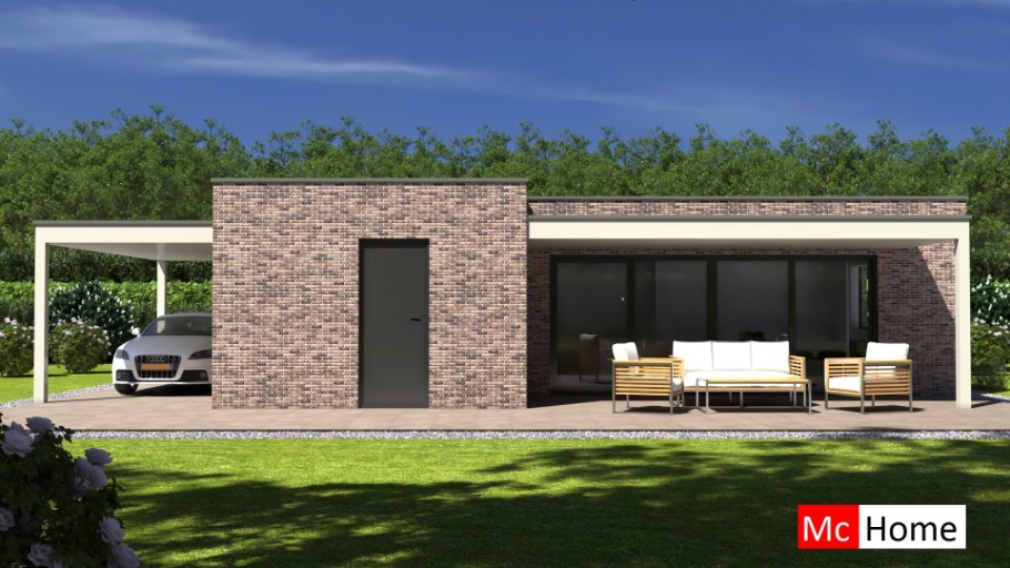 McHome.nl B184 bungalow met plat dak plattegrond indelingen nieuwbouw