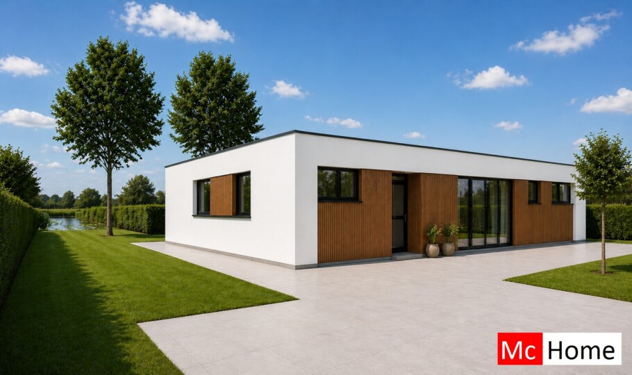 McHome B 198 bungalow plat dak type met 3 slaapkamers staalframebouw Nederland