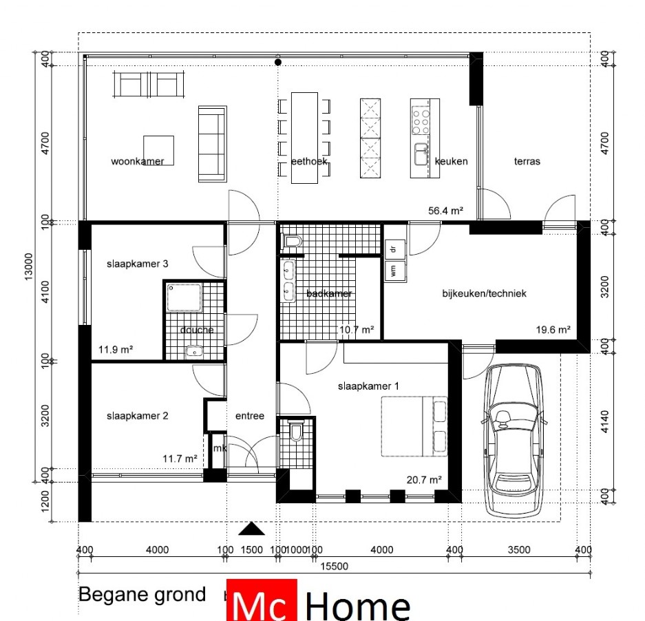 McHome.nl type B107 levensloopbestendige woningen met ATLANTA MBS staalframebouw systeem 