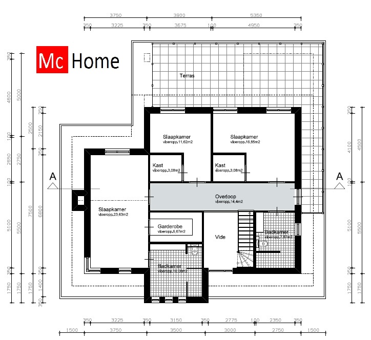 Modern Frank Lloyd Wright inspired house haus villa by Mc-Home M228