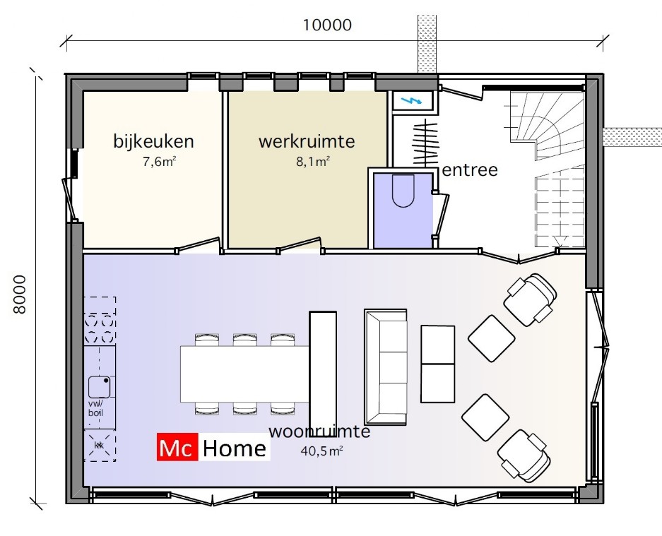Moderne  eigentijdse en  kubistische woning beter betaalbaar ontwerpen en bouwen met Mc-Home M120