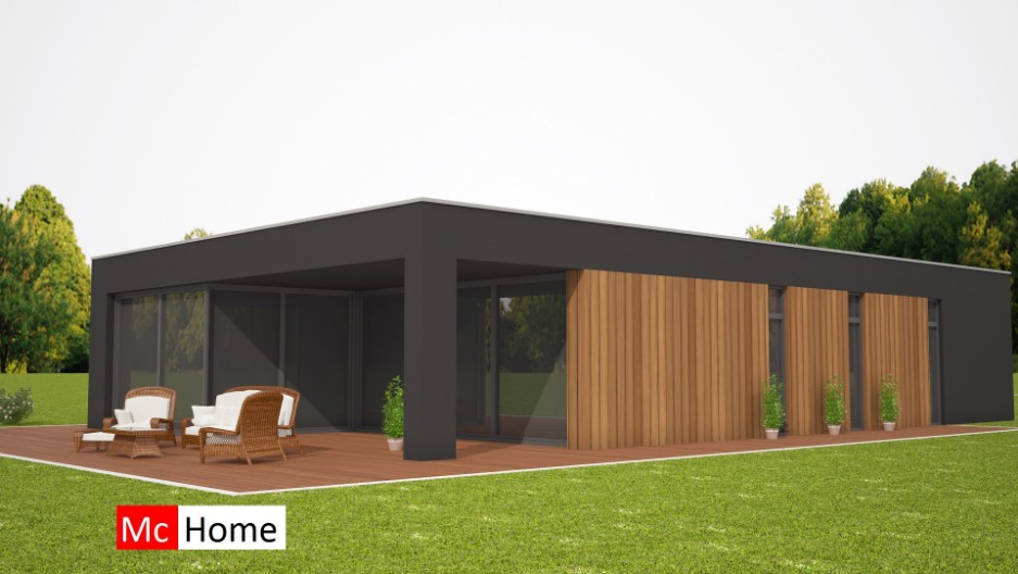 Moderne Bungalow met plat dak alles gelijkvloers ontwerp B71 Mc-Home