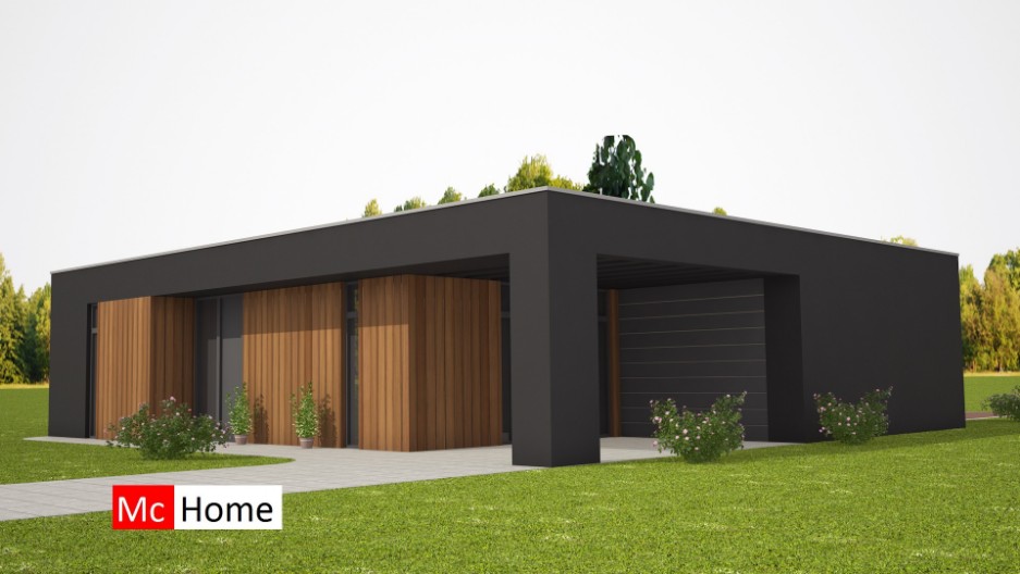 Moderne Bungalow met plat dak alles gelijkvloers ontwerp B71 Mc-Home