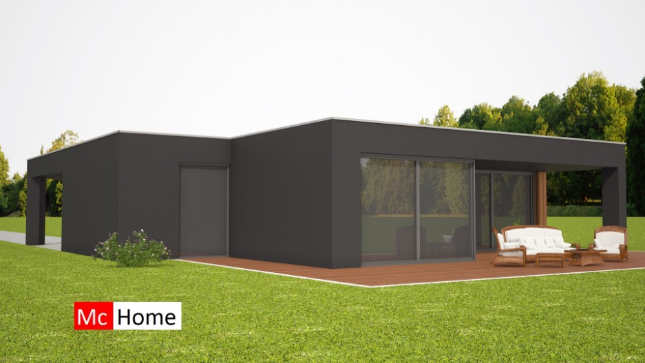 Moderne Bungalow met plat dak alles gelijkvloers ontwerp B71 Mc-Home