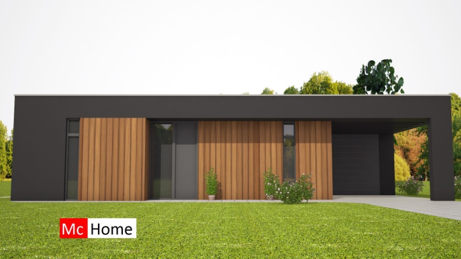 Moderne Bungalow met plat dak alles gelijkvloers ontwerp B71 Mc-Home