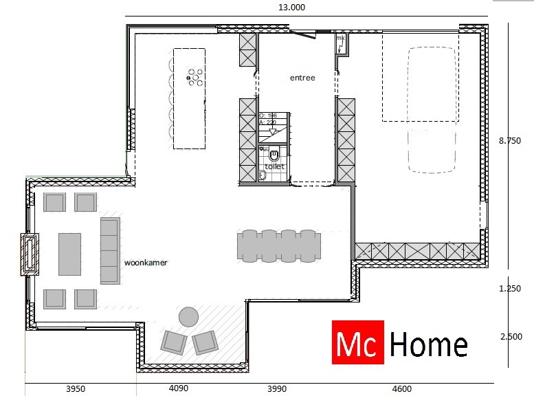 Moderne Kubistische villawoning met groot dakterras en inpandige garage M178 Mc-Home