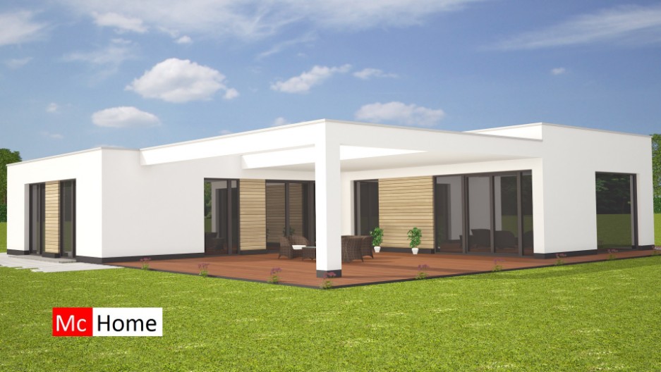 Moderne energieneutrale levensloopbestendige bungalow met vlak en plat dak B36 Mc-Home