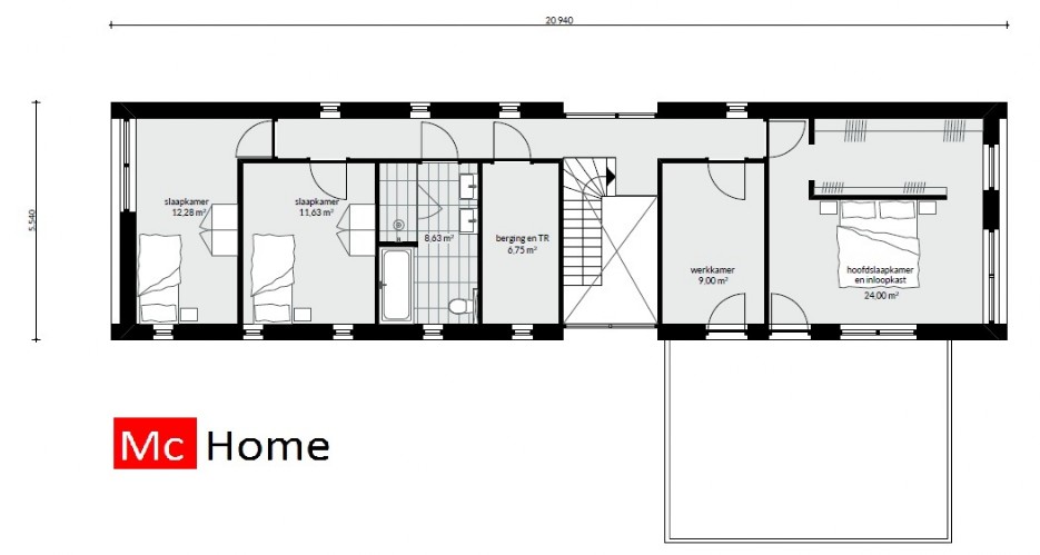 Moderne energieneutrale villawoning onderhoudsvrij bouwsysteem M166 Mc-Home staalframebouw