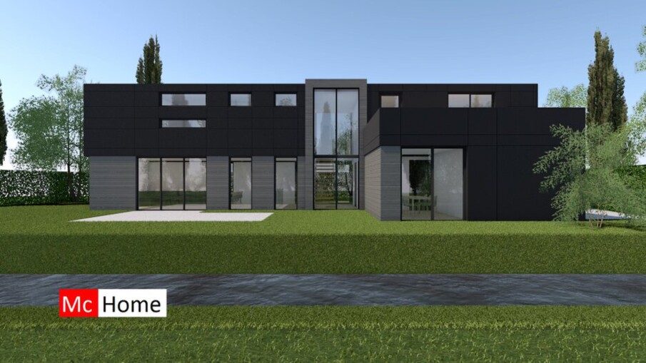 Moderne energieneutrale villawoning onderhoudsvrij bouwsysteem M166 Mc-Home staalframebouw