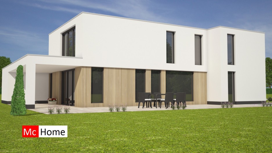 Moderne huizen architectuur villa met plat dak ontwerpen en bouwen M179 Mc-Home.nl