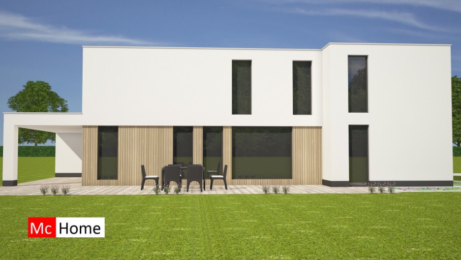 Moderne huizen architectuur villa met plat dak ontwerpen en bouwen M179 Mc-Home.nl