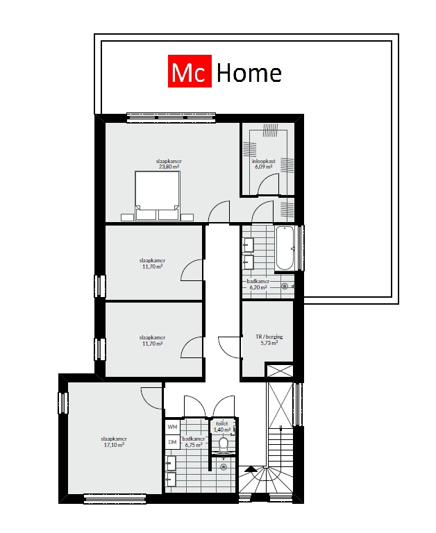 Moderne huizen architectuur villa met plat dak ontwerpen en bouwen M179 Mc-Home.nl