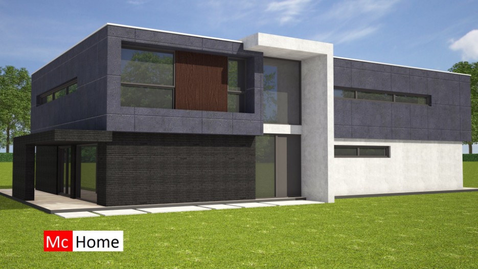 Moderne architectuur kubistische villa met balkon en vrije indeling Mc-Home M165