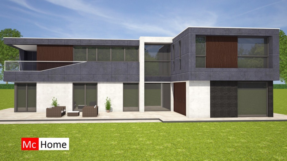 Moderne architectuur kubistische villa met balkon en vrije indeling Mc-Home M165