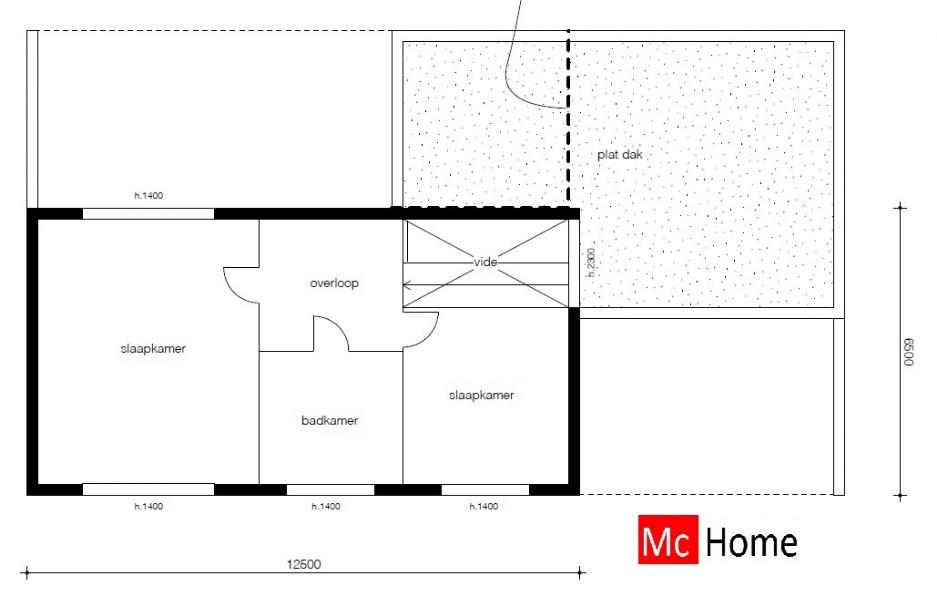 Moderne kubistische villa met garage terras en veel glas energieneutraal bouwen traditioneel of prefab mc-home.nl M122